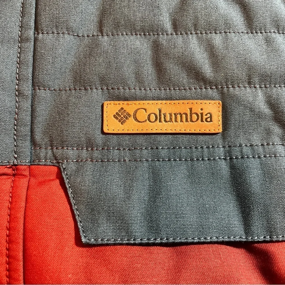 Columbia Men's Small Rust and Blue Puffer Vest Preppy Transitional Outdoor